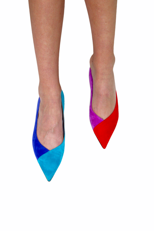VALBLV asymmetrical Italian-made pointy toe flats from the Art on the Feet collection